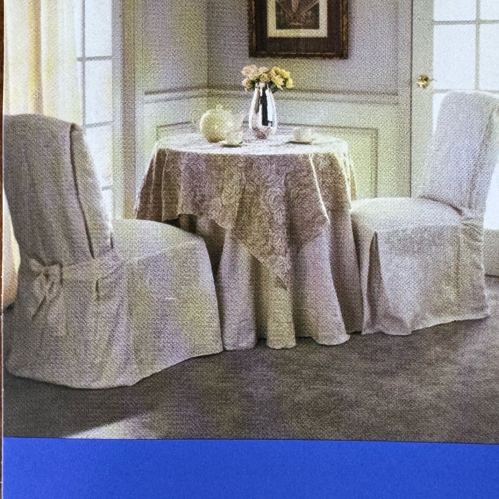 Sure Fit Champagne Dining Chair Cover - Set of 3 - Picture 7 of 9